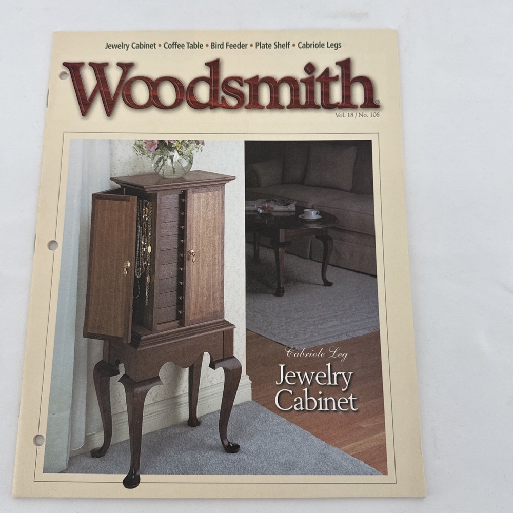 Woodsmith Vol 18 No 106 August, 1996 - Cabriole Leg Jewelry Cabinet Coffee Table